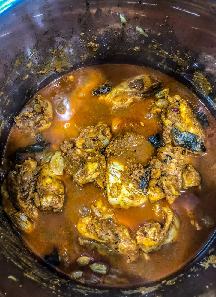 Chicken Chettinad cooked in Instant Pot