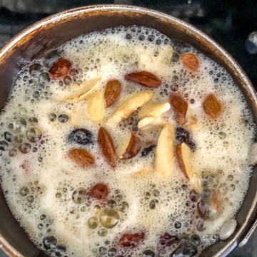 Sauteeing dry fruits in ghee