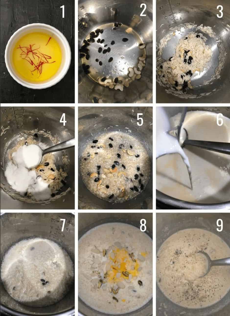A step by step guide of how to make Indian Rice Pudding in an Instant Pot.