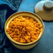 Garlic/lehsun chutney in a ceramic bowl