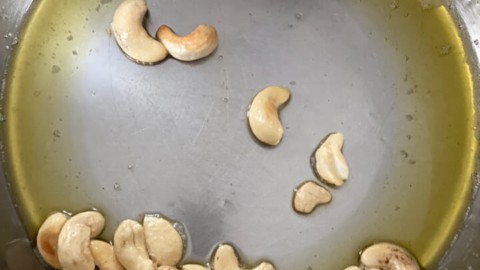cashews being fried in ghee in an Instant Pot