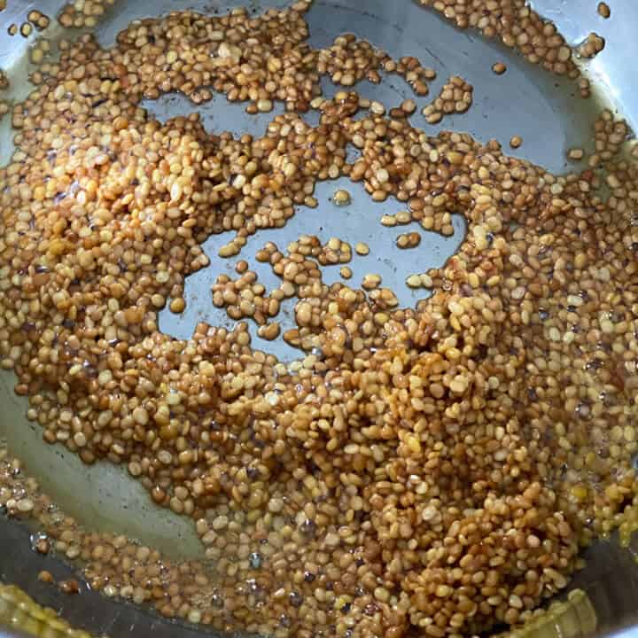 Browned moong dal in Instant Pot
