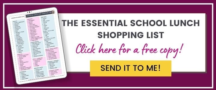 A clickable image with caption the essential school shopping list, click here for a free copy.