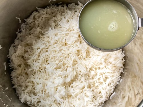 Fresh-squeezed lime juice added to cooked and fluffed instant pot basmati rice