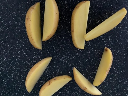 Potatoes cut into wedges