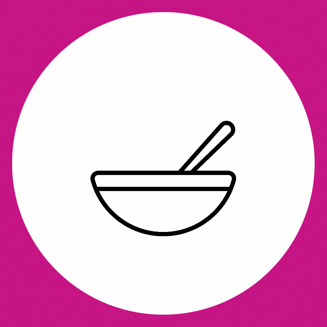 Pink circle with bowl