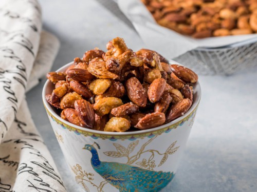Air Fryer Honey Roasted Nuts - Simmer to Slimmer