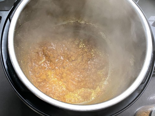 Add water to the instant pot if the spices stick.