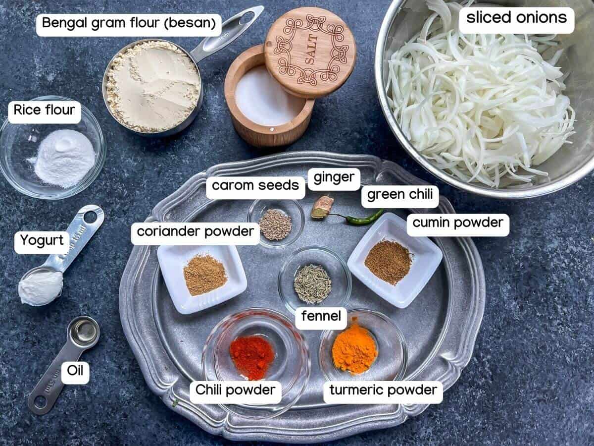 The ingredients needed to make pakora.