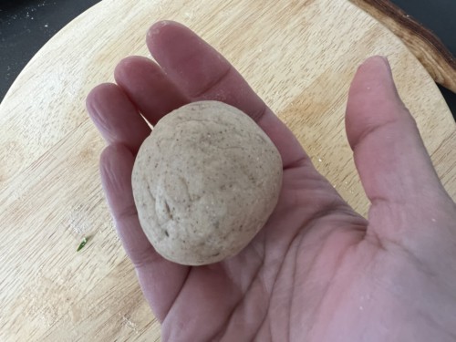A small portion of dough that has been rolled into a ball.