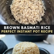 An Instant Pot with brown rice in it.